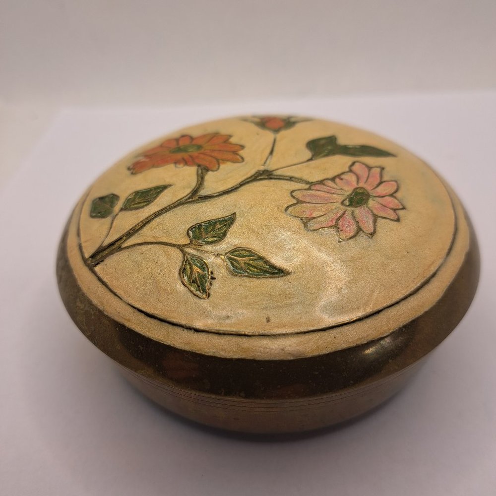 Brass lidded jewelery box